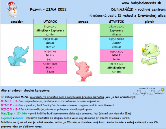 Rozvrh ZIMA 2022