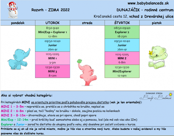 Rozvrh ZIMA 2022 Rozvrh ZIMA 2022
